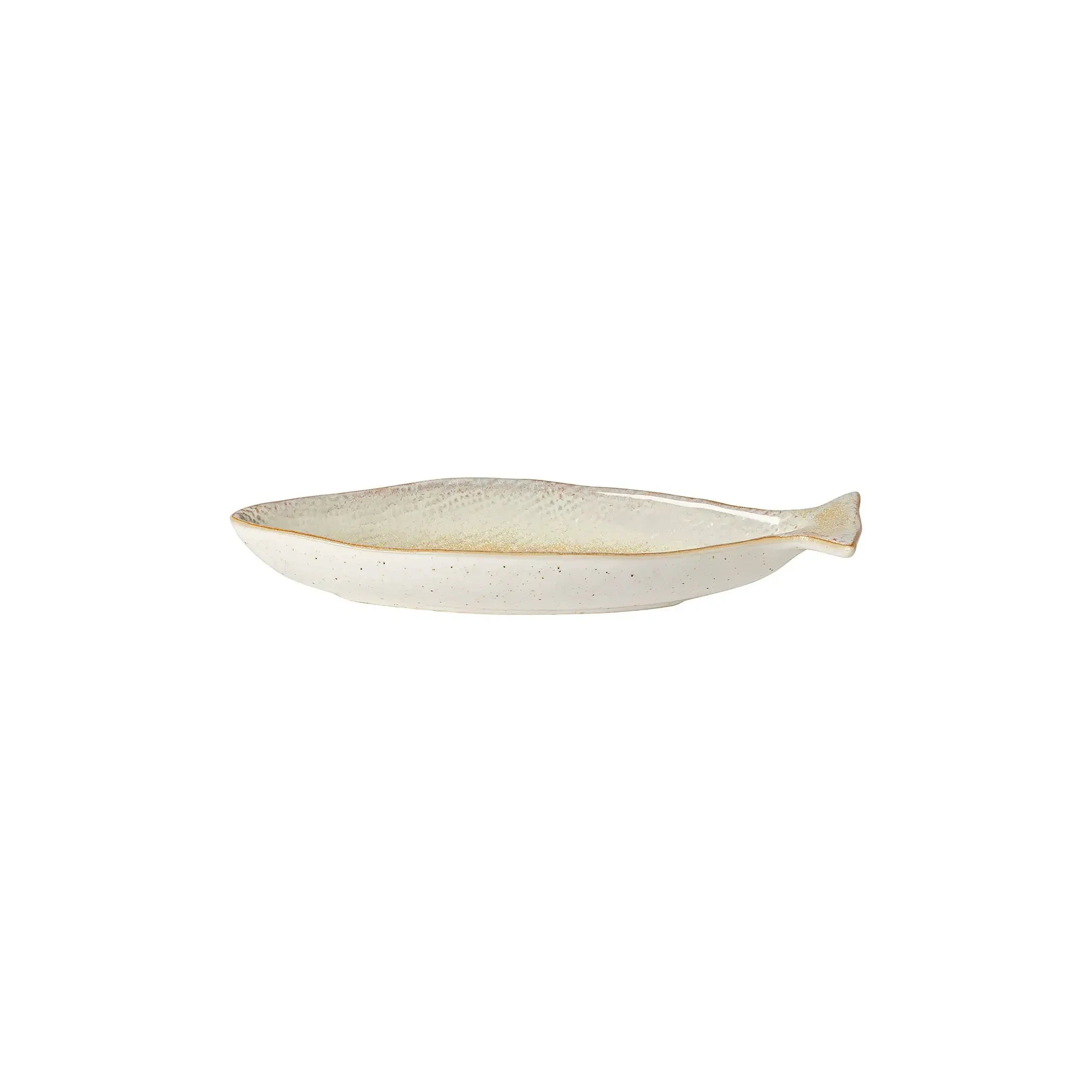 Image shows a light blue fish-shaped serving platter with subtle texture details.