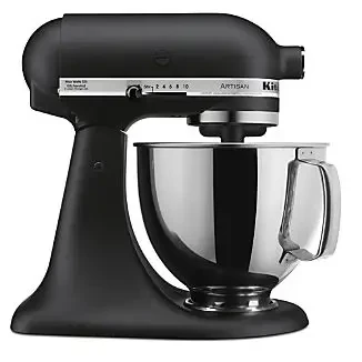 image shows the KitchenAid Artisan Series Cast Iron Black Stand Mixer