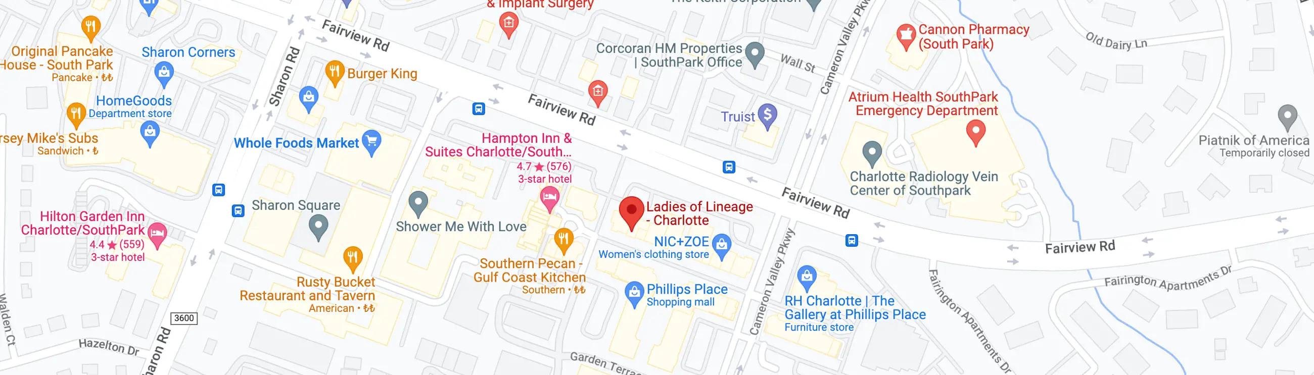 Map showing Ladies of Lineage location